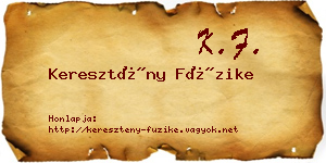 Keresztény Füzike névjegykártya